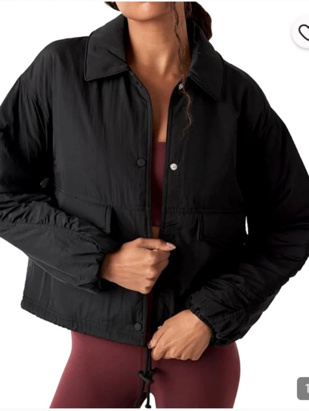 Free people off the bleachers coaches jacket Lightweight Black Women's medium